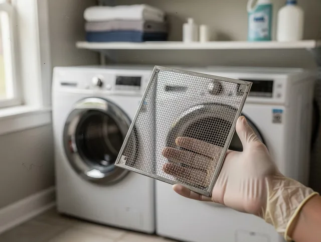 Colchester Dryer Vent Cleaning specialist performing detailed lint trap cleaning service in Colchester