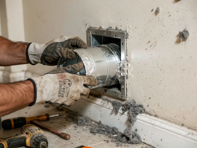 Professional dryer vent repair and installation by Colchester Dryer Vent Cleaning in Colchester